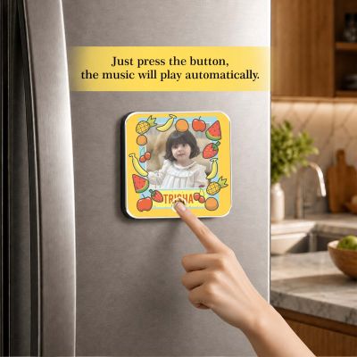 Perosnalized Fruits Theme Musical Fridge Magnet for Kids Gift for Music Lover Birthday Gift for Daughter & Son